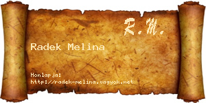 Radek Melina névjegykártya